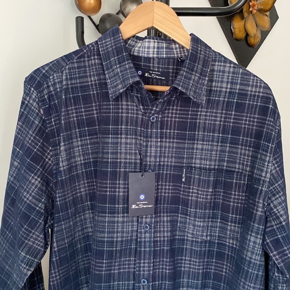 Host Pick 💙 Ben Sherman LONG-SLEEVE CORD PLAID SHIRT - NAVY - Picture 4 of 8